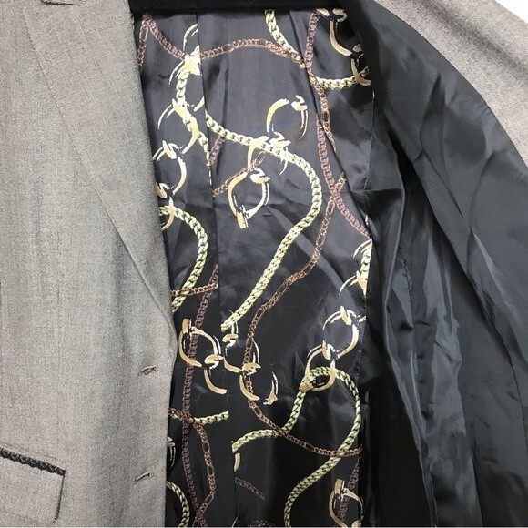 Apostrophe Two Button Lace Detail Pockets Gray Black Blazer Jacket Women Size 14 - Picture 5 of 15